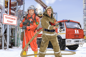 Февраль. Иллюстрация для календаря."Тольяттиазот".