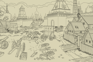 Московское восстание. Лайн арт.