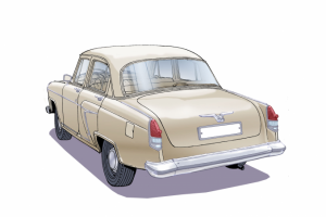 Волга ГАЗ-21. 3-4 сзади.