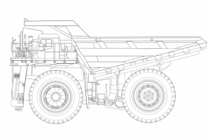 БелАЗ 75450. Боковая проекция.