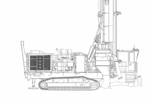 Гусеничная буровая установка. Фрагмент.