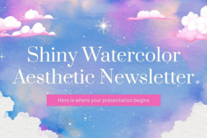 Дизайн презентации.  Описание планет в акварельном стиле