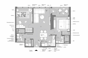 Планировочное решение апартаментов (Дубаи)