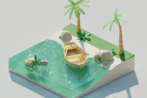 Low-poly тропический остров