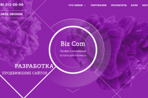 Вёрстка лендинга BizCom