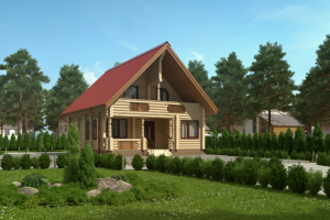 Дом сруб визуализация по плану