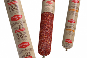 Колбаса варенная, сырокопченая, сервелат