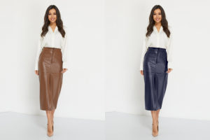 Замена цвета кожаной одежды Юбка