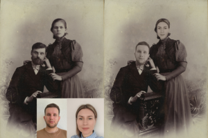 Замена лиц на старом фото