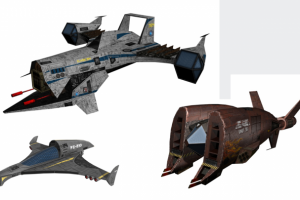 Лоу-поли звездолёты для игры