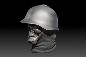 модель брелка череп в каске