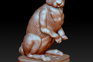 Заяц на пеньке