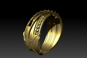 Кольцо с растительным рисунком