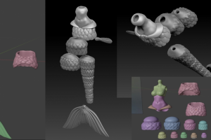 модель игрушки-русалки с подвижными элементами