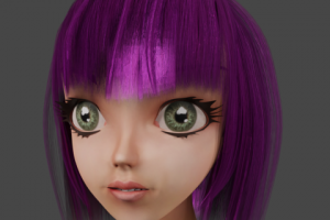 Модель головы с волосами