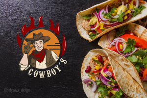 Логотип для фаст-фуда COWBOY'S