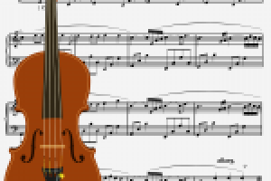Нотный лист и скрипка