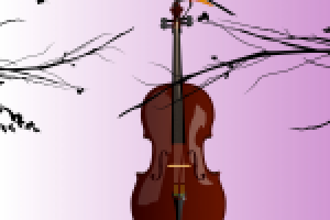 птица на виолончели векторная иллюстрация