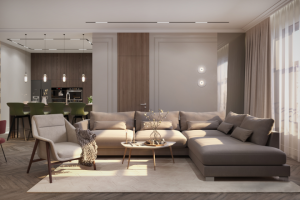 Кухня-гостиная, квартира в центре Москвы