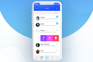Экран чатов нового мессенджера для iOS
