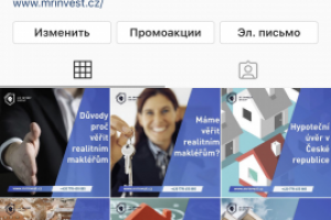 Инстаграм для инвестиционной компании на чешском языке