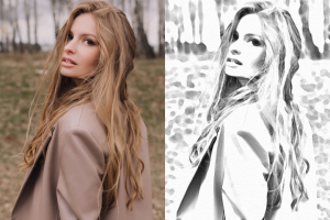 карандашный рисунок по фото