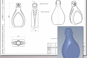 Рабочая CAD модель пластикового флакона "Эколь"(2014г.)