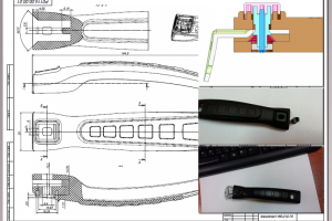 Рабочая CAD модель и КД(Ручка сковородная быстросъёмная)