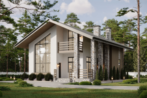 5809 АК Проект двухэтажного дома с террасой