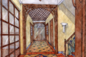 Коттедж в Нахабино. Эскиз прихожей. 2006 г.