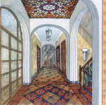 Коттедж в Нахабино. Эскиз прихожей (вариант). 2006 г.