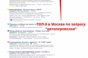 Топ-8 в Москве по запросу "автоперевозки"
