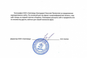 Продвижение сайта агентства "Световод"