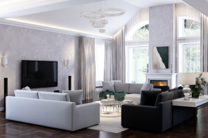 Дизайн кухни-гостиной в загородном доме