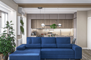 Гостиная яркая современная