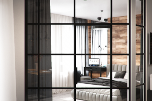 Вид на спальню Лофт