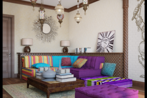Квартира в индийском стиле. Гостиная