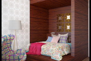 Квартира в индийском стиле. Спальня