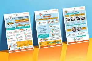 Серия листовок для такси «Таксилет»