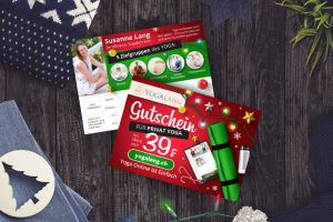 Новогодний флаер для центра йоги «YOGA LAND» (Германия)