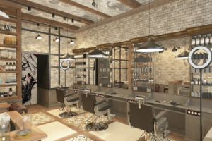 Визуализация интерьера барбершопа