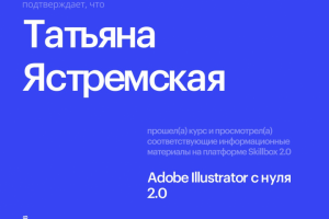 Документ о прохождении мной курса Skillbox