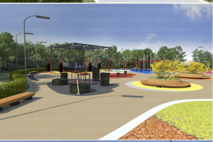 Создание дизайна спротивных площадок и парка к визиту мэра