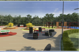 Создание дизайна спротивных площадок и парка к визиту мэра