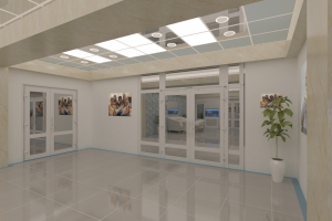 дизайн интерьера клиники (холл ресепшн)