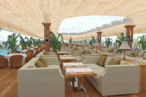 Интерьер яхты-ресторана