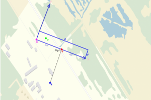 Расчёт положения точки на Земле относительно прямоугольника