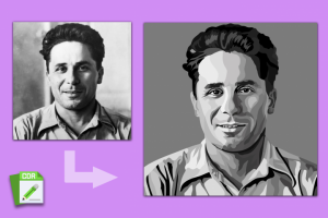 Векторный портрет, отрисовка в векторе по фото