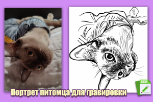 Портрет питомца по фото для гравировки