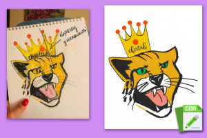 Отрисую в векторе иллюстрацию по вашему эскизу